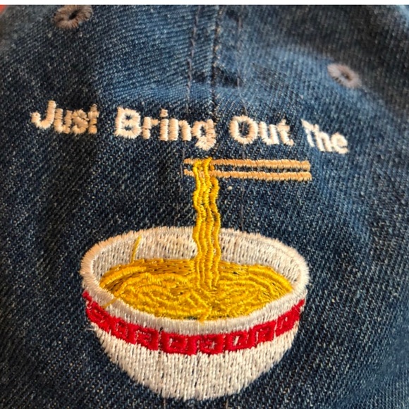 Denim Jean Adjustable Ramen Baseball Cap - Picture 4 of 4